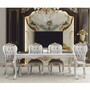 Casa Padrino Luxus Barock Esszimmer Set Grau / Silber / Gold - 1 Esstisch & 8 St�hle