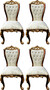Casa Padrino Luxus Barock Esszimmerstuhl Set Cremefarben / Braun / Gold - 4 Handgefertigte K�chen St�hle im Barockstil - Barock Esszimmer M�bel - Edel & Prunkvoll