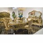 Casa Padrino Luxus Barock Esszimmer Set Grau / Gr�n / Gold - 1 Barock Esstisch & 6 Barock Esszimmer St�hle - Barock Esszimmer M�bel