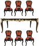 Pomp��s by Casa Padrino Barock Luxus Esszimmer Set - Pomp��ser Barock Esstisch mit Glasplatte und 6 St�hlen designed by Harald Gl��ckler - Barock Esszimmerm�bel