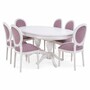 Casa Padrino Luxus Barock Esszimmer Set Lila / Wei� / Beige - 1 Ausziehbarer Barock Esstisch & 6 Barock Esszimmer St�hle - Barock Esszimmer M�bel 