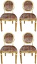 Casa Padrino Luxus Barock Esszimmer Set Medaillon Leopard / Gold 50 x 52 x H. 99 cm - 4 handgefertigte Esszimmerst�hle - Barock Esszimmerm�bel