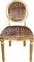 Casa Padrino Luxus Barock Esszimmer Set Medaillon Leopard / Gold 50 x 52 x H. 99 cm - 4 handgefertigte Esszimmerst�hle - Barock Esszimmerm�bel