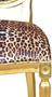 Casa Padrino Luxus Barock Esszimmer Set Medaillon Leopard / Gold 50 x 52 x H. 99 cm - 4 handgefertigte Esszimmerst�hle - Barock Esszimmerm�bel