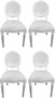 Casa Padrino Luxus Barock Esszimmer Set Medaillon Wei� 50 x 52 x H. 99 cm - 4 handgefertigte Esszimmerst�hle - Barock Esszimmerm�bel