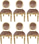 Casa Padrino Luxus Barock Esszimmer Set Medaillon Leopard / Gold 50 x 52 x H. 99 cm - 6 handgefertigte Esszimmerst�hle - Barock Esszimmerm�bel