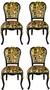 Pomp��s by Casa Padrino Luxus Barock Esszimmerst�hle Butterflies & Flowers Mehrfarbig / Schwarz / Gold - Pomp��se Barock St�hle designed by Harald Gl��ckler - 4 Esszimmerst�hle - Barock Esszimmerm�bel