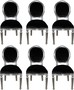 Casa Padrino Luxus Barock Esszimmer Set Medaillon Schwarz / Silber 50 x 52 x H. 99 cm - 6 handgefertigte Esszimmerst�hle - Barock Esszimmerm�bel