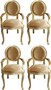 Casa Padrino Luxus Barock Esszimmer Set Medaillon Gold / Gold 58 x 54 x H. 103 cm - 4 handgefertigte Esszimmerst�hle mit Armlehnen - Barockm�bel