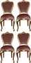 Casa Padrino Luxus Barock Esszimmer Set Rosa / Gold 45 x 46 x H. 99 cm - 4 handgefertigte Esszimmerst�hle - Barock Esszimmerm�bel
