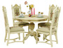 Casa Padrino Luxus Barock Esszimmer Set Creme / Beige - 1 Ausziehbarer Barock Esstisch & 4 Barock Esszimmerst�hle - Barock Esszimmer M�bel - Luxus M�bel im Barockstil - Edel & Prunkvoll 