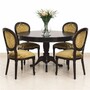 Casa Padrino Luxus Barock Esszimmer Set Dunkelbraun / Gold - 1 Ausziehbarer Esstisch & 4 St�hle - Barockstil Esszimmer M�bel 