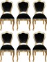 Casa Padrino Luxus Barock Esszimmer Set Schwarz / Gold 45 x 46 x H. 99 cm - 6 handgefertigte Esszimmerst�hle - Barock Esszimmerm�bel