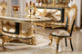 Casa Padrino Luxus Barock Esszimmer Set Wei� / Mehrfarbig / Blau / Gold - 1 Barock Esstisch & 6 Barock Esszimmerst�hle - Barock Esszimmer M�bel - Edel & Prunkvoll
