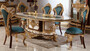 Casa Padrino Luxus Barock Esszimmer Set Wei� / Braun / Blau / Gold - 1 Barock Esstisch & 6 Barock Esszimmerst�hle - Barock Esszimmer M�bel - Edel & Prunkvoll