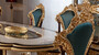 Casa Padrino Luxus Barock Esszimmer Set Wei� / Braun / Blau / Gold - 1 Barock Esstisch & 6 Barock Esszimmerst�hle - Barock Esszimmer M�bel - Edel & Prunkvoll