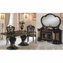 Casa Padrino Luxus Barock Esszimmer Set Schwarz / Gold - 1 Esstisch & 6 St�hle - Made in Italy