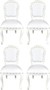 Casa Padrino Luxus Barock Esszimmer Set Wei� / Wei� 55 x 54 x H. 103 cm - 4 handgefertigte Esszimmerst�hle mit Kunstleder - Barock Esszimmerm�bel