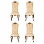 Casa Padrino Luxus Barock Esszimmer Stuhl 4er Set Beige / Dunkelbraun - Barockstil M�bel