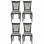 Casa Padrino Luxus Art Deco Esszimmer Stuhl 4er Set Grau / Schwarz H. 96 cm - Esszimmer M�bel