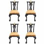 Casa Padrino Luxus Barock Esszimmer Stuhl 4er Set Gold / Schwarz - Casa Padrino Esszimmer M�bel