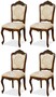 Casa Padrino Luxus Barock Esszimmer Stuhl 4er Set Beige / Braun H. 103 cm - Barock Esszimmer M�bel