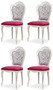 Casa Padrino Luxus Barock Esszimmer Stuhl 4er Set Dunkelrosa / Schwarz / Wei� - Barockstil K�chen St�hle - Prunkvolle Luxus Esszimmer M�bel im Barockstil - Edel & Prunkvoll