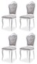Casa Padrino Luxus Barock Esszimmer Stuhl 4er Set Grau / Wei� H. 107 cm - Barock Esszimmer M�bel