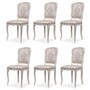 Casa Padrino Luxus Barock Esszimmer Stuhl 6er Set Beige / Grau / Wei� - Barock Esszimmer M�bel