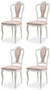 Casa Padrino Luxus Barock Esszimmer Stuhl 4er Set mit Muster Rosa / Wei� - Prunkvolle Barockstil K�chen St�hle - Luxus Esszimmer M�bel im Barockstil - Edel & Prunkvoll