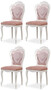 Casa Padrino Luxus Barock Esszimmer Stuhl 4er Set mit elegantem Muster Rosa / Wei� - Barockstil K�chen St�hle - Prunkvolle Luxus Esszimmer M�bel im Barockstil - Edel & Prunkvoll
