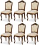 Casa Padrino Luxus Barock Esszimmer Stuhl 6er Set Beige / Braun H. 103 cm - Barock Esszimmer M�bel