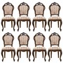 Casa Padrino Luxus Barock Esszimmer Stuhl 8er Set Beige / Dunkelbraun - Barock M�bel