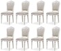 Casa Padrino Luxus Barock Esszimmer Stuhl 8er Set Silber / Beige / Wei� H. 104 cm - Barock Esszimmer M�bel