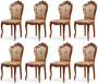 Casa Padrino Luxus Barock Esszimmer Stuhl 8er Set mit elegantem Muster Gold / Mehrfarbig / Braun - Barockstil K�chen St�hle - Prunkvolle Luxus Esszimmer M�bel im Barockstil - Edel & Prunkvoll
