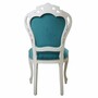 Casa Padrino Luxus Barock Esszimmer Stuhl T�rkis / Wei� H. 106,5 cm - Barock M�bel