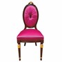 Casa Padrino Luxus Barock Esszimmer Stuhl Pink / Dunkelbraun / Gold - Barock Esszimmer M�bel - Made in Italy