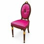 Casa Padrino Luxus Barock Esszimmer Stuhl Pink / Dunkelbraun / Gold - Barock Esszimmer M�bel - Made in Italy