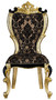 Casa Padrino Luxus Barock Esszimmer Stuhl Set mit elegantem Muster Braun / Schwarz / Gold 60 x 65 x H. 120 cm - K�chen St�hle 6er Set im Barockstil - Barock Esszimmer M�bel