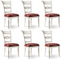 Casa Padrino Luxus Barock Esszimmerstuhl Set Bordeauxrot / Rosa / Wei� - Edles Barock Esszimmer St�hle 6er Set - Barock Esszimmer M�bel - Luxus Qualit�t - Made in Italy