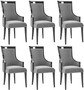 Casa Padrino Luxus Art Deco Esszimmer Stuhl Set Grau / Schwarz / Silber 50 x 50 x H. 110 cm - Edles K�chen St�hle 6er Set - Art Deco Esszimmer M�bel