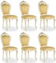 Casa Padrino Luxus Barock Esszimmer Stuhl Set Gold / Wei� / Gold 50 x 50 x H. 103 cm - Barock K�chen St�hle 6er Set - Esszimmer M�bel im Barockstil