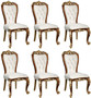 Casa Padrino Luxus Barock Esszimmer Stuhl Set Wei� / Gold / Braun / Gold 57 x 54 x H. 115 cm - Edles K�chen St�hle 6er Set im Barockstil - Barock Esszimmer M�bel