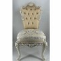 Casa Padrino Luxus Barock Esszimmer Stuhl Gold / Creme / Wei� / Silber - Barock M�bel