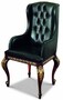Casa Padrino Luxus Barock Leder Esszimmer Stuhl mit Armlehnen Dunkelgr�n / Dunkelbraun / Gold - Made in Italy 