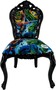 Casa Padrino Luxus Barock Esszimmer Stuhl mit Comic Design Bunt / Schwarz - Barock Essimmer M�bel