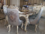 Casa Padrino Luxus Barock Esszimmerstuhl Set Silber / Creme / Gold - 6 K�chen St�hle im Barockstil - Barock Esszimmer M�bel