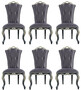 Casa Padrino Luxus Barock Esszimmerstuhl Set Lila / Schwarz / Gold - Handgefertigtes K�chen St�hle 6er Set - Barock Esszimmer M�bel - Edel & Prunkvoll