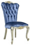 Casa Padrino Luxus Barock Esszimmerstuhl Set Blau / Silber / Gold - Handgefertigtes K�chen St�hle 6er Set - Barock Esszimmer M�bel - Edel & Prunkvoll