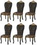 Casa Padrino Luxus Barock Esszimmerstuhl Set Schwarz / Gold 54 x 50 x H. 117 cm - K�chen St�hle 6er Set - Barock Esszimmer M�bel - Edel & Prunkvoll